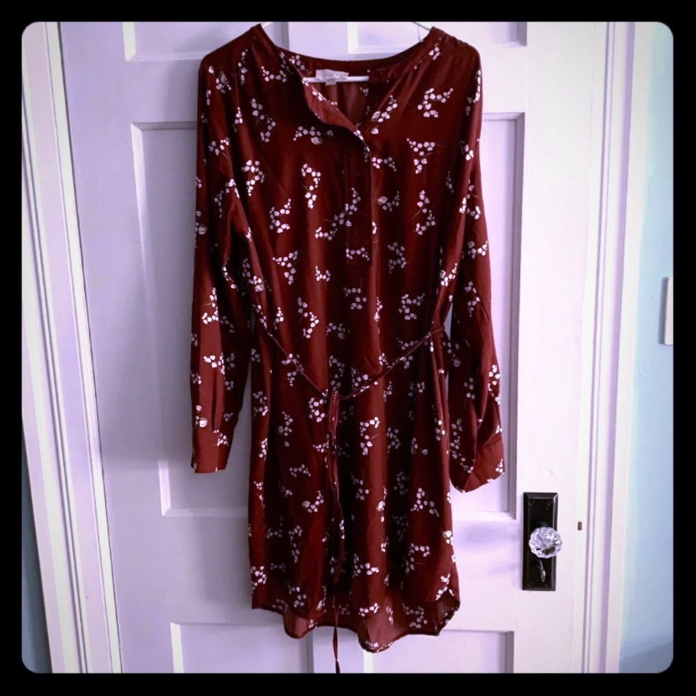 Loft Outlet Button Front Tie Dress